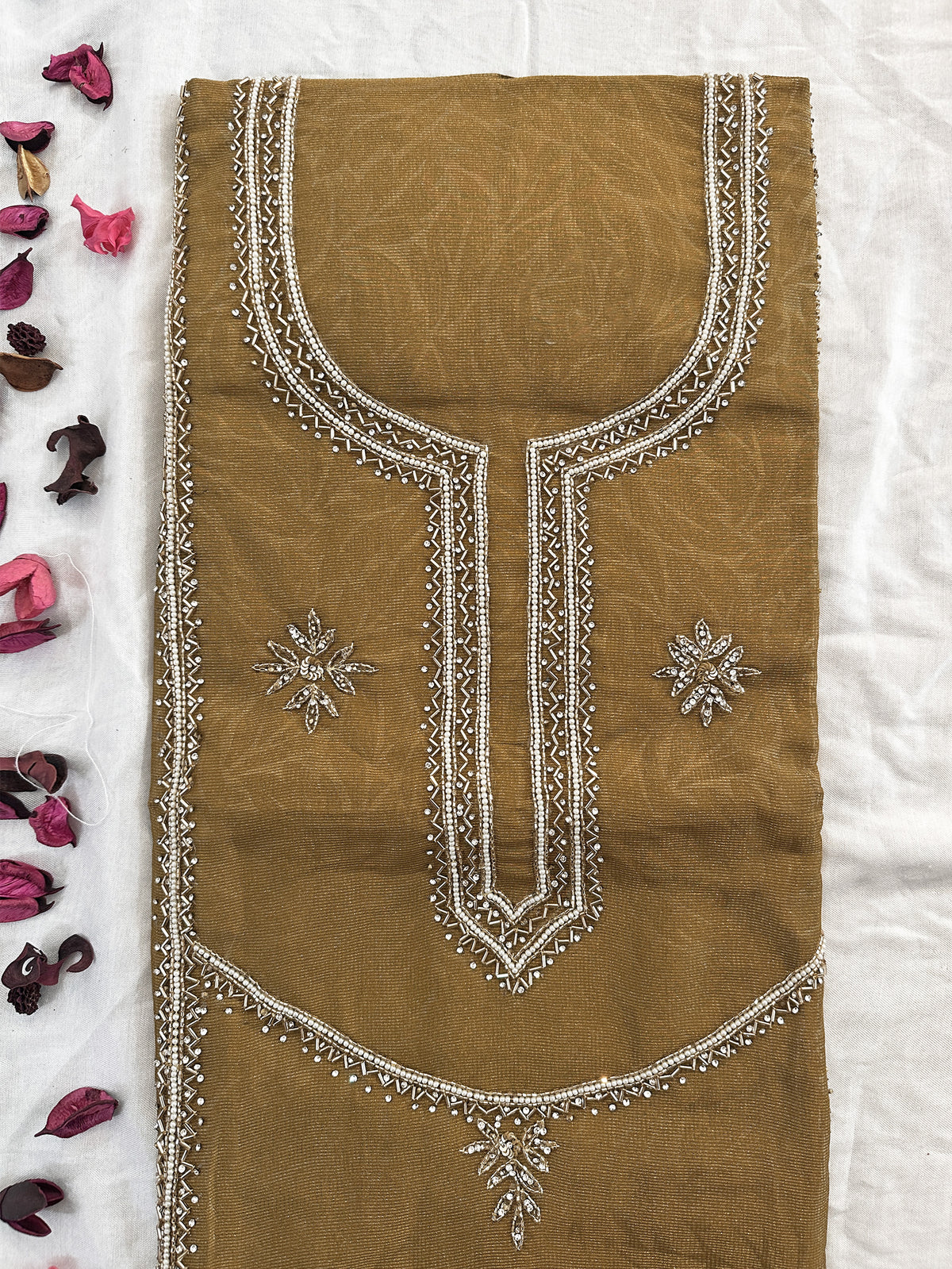 Shimmer Handwork Embroidered Unstitched Suit Set