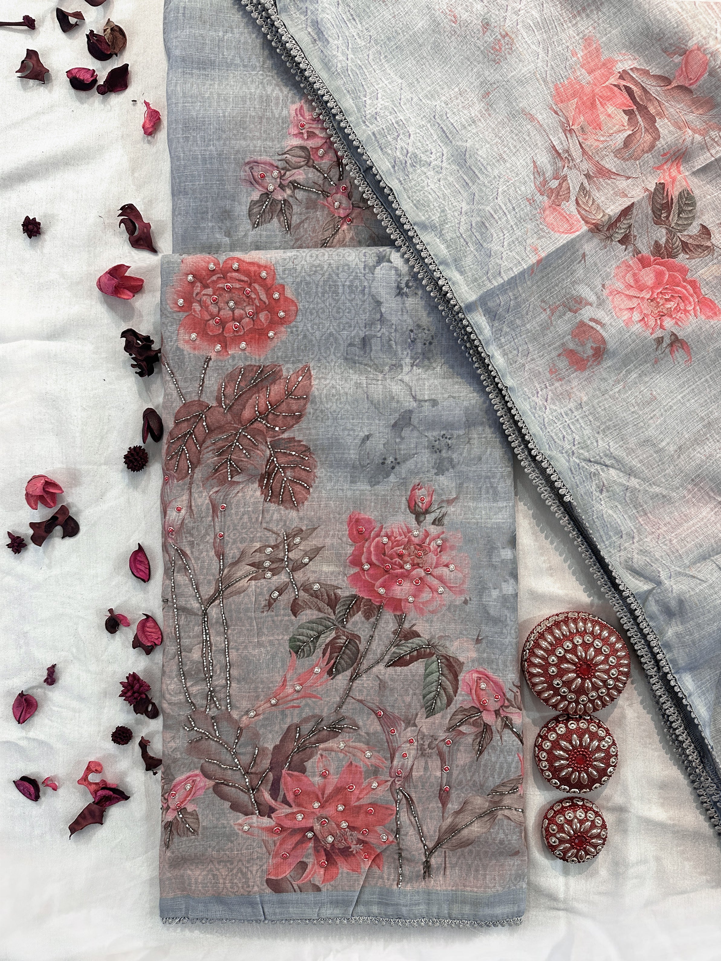 Linen Cotton Unstitched Suit Set 3 Colors