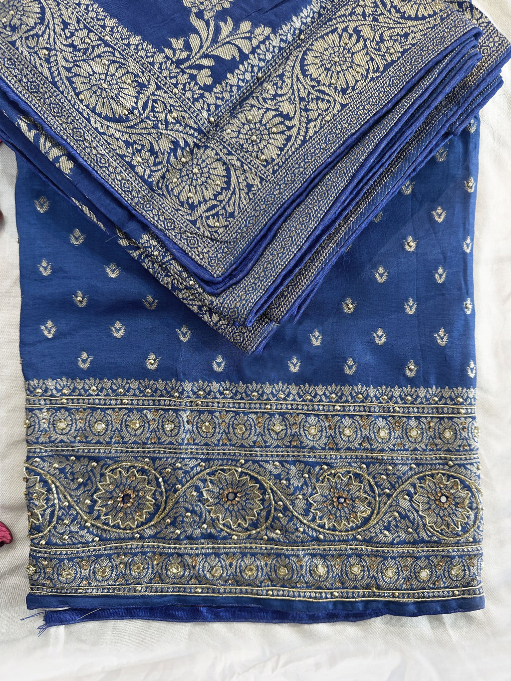 Ganga Silk Fabric 2 colors Unstitched Suit Set