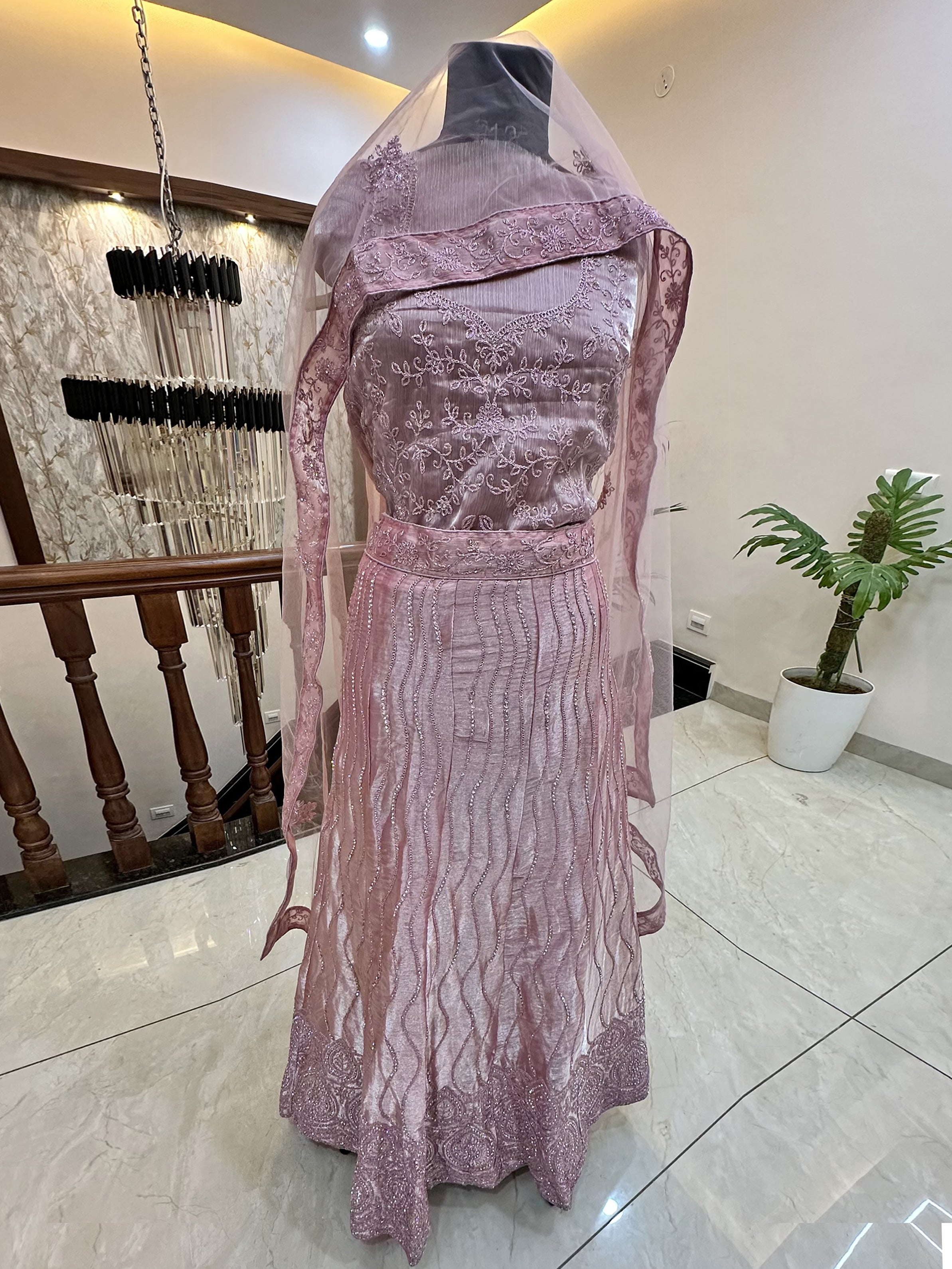 Jimmy Choo Fabric Lehenga Set Pink color