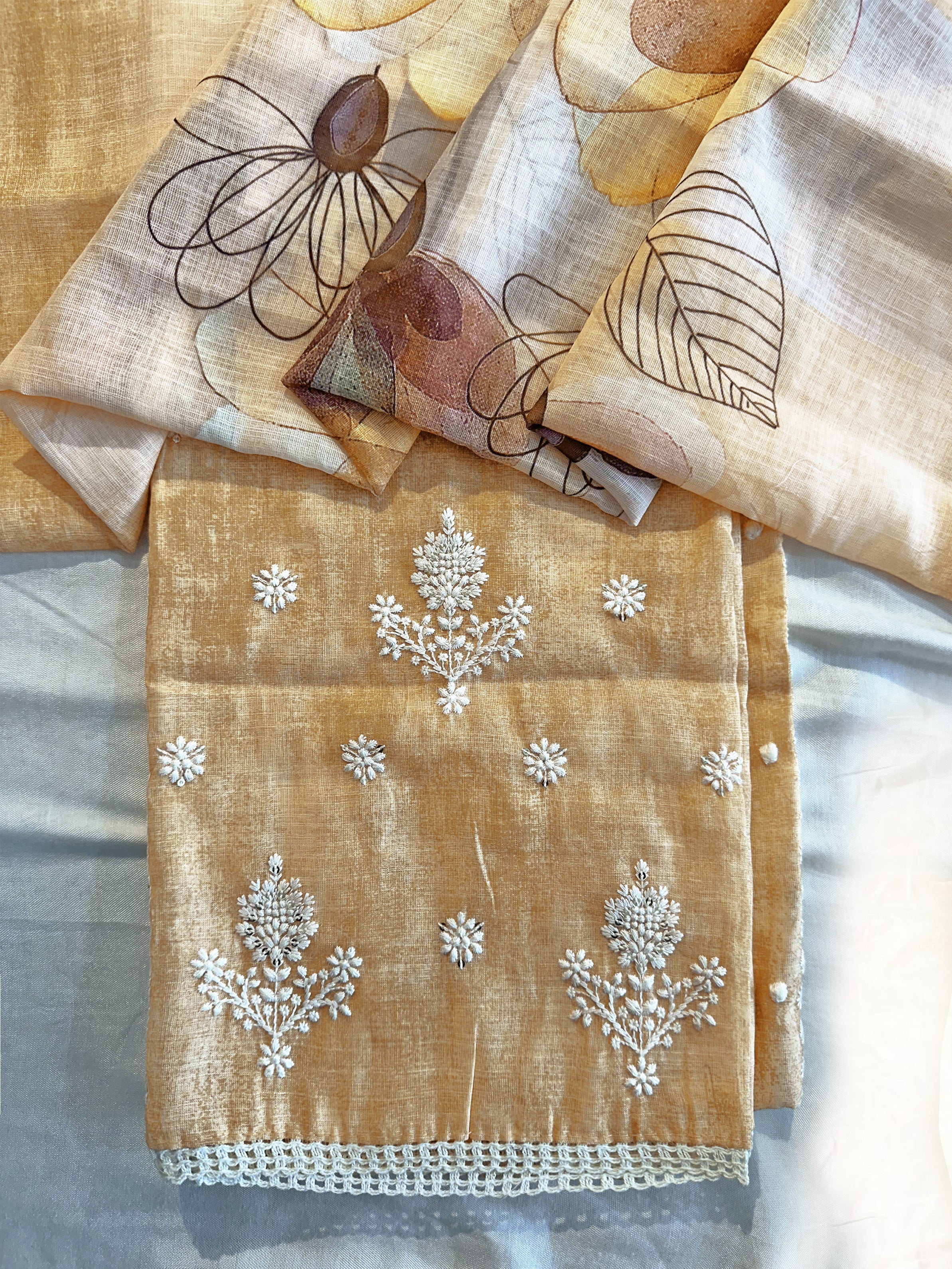 Linen Cotton Unstitched Suit Set 3 Colors