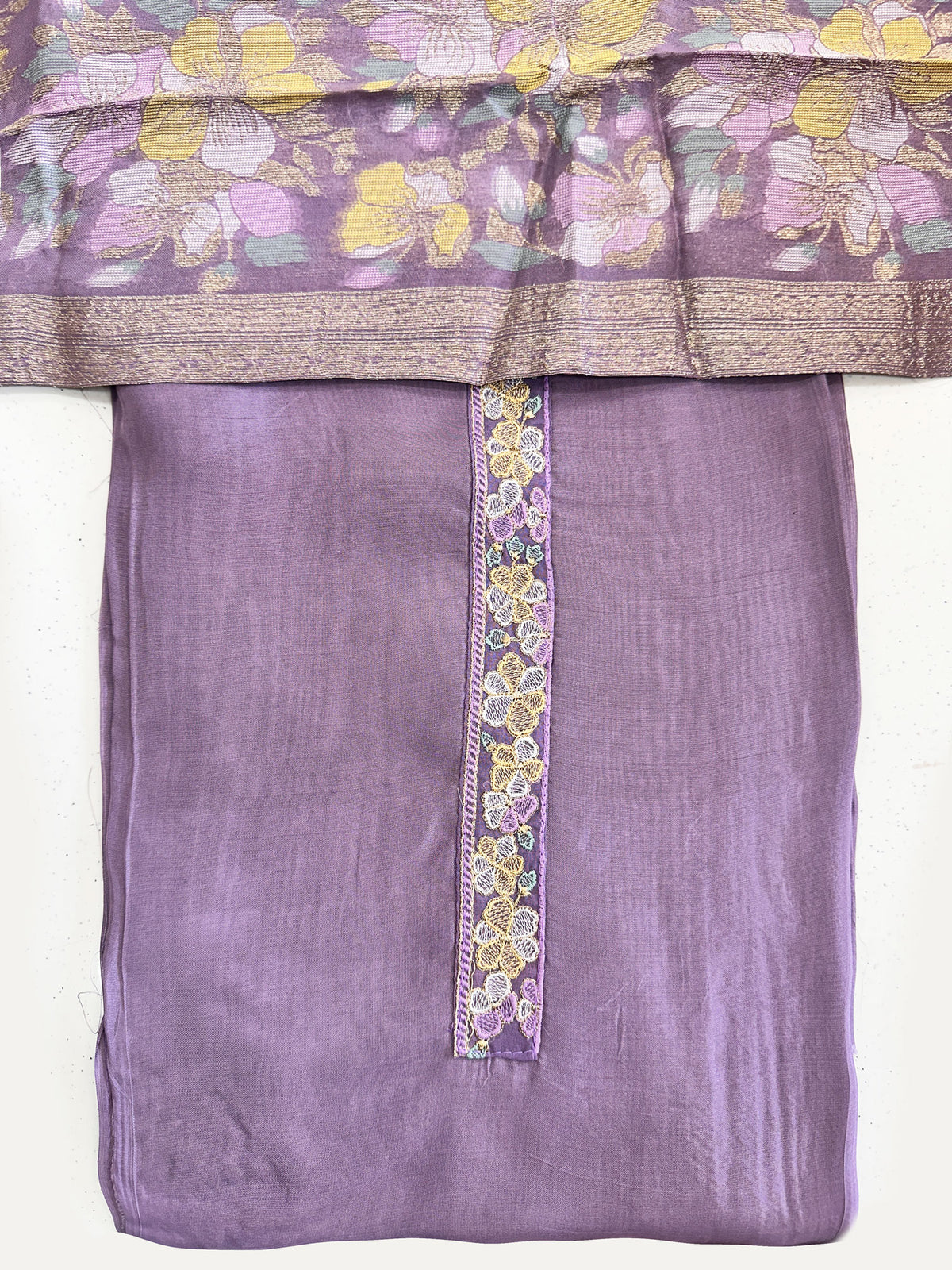 Banarasi Jacquard Silk Unstitched Suit Set various colors