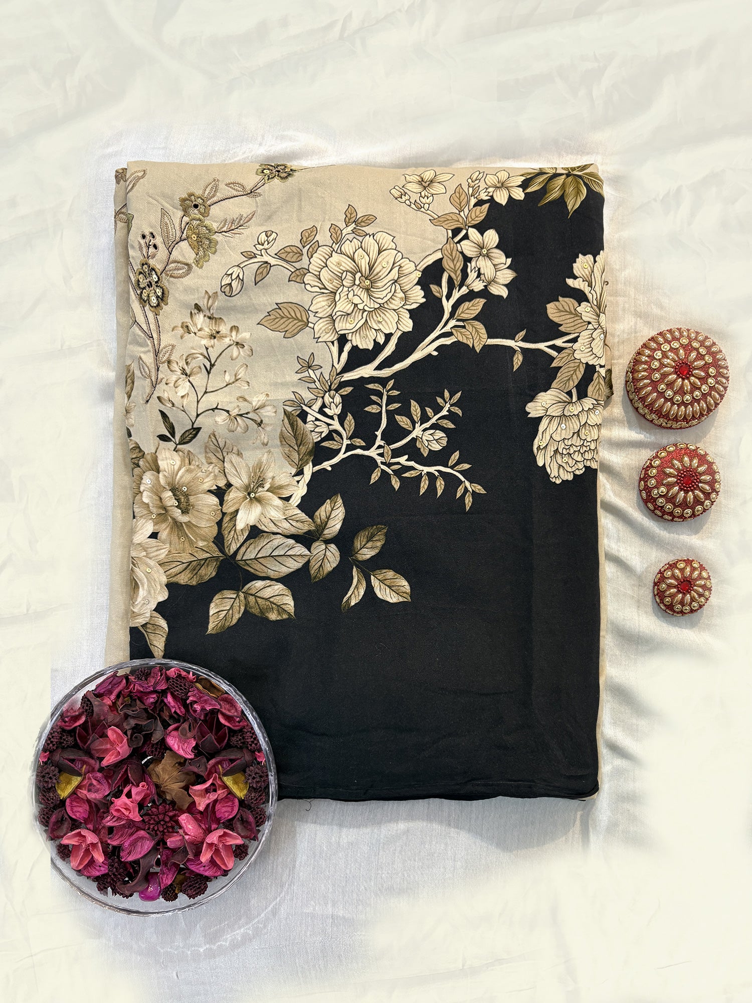 Pashmina Fabric Dual color Unstitched Suit Set