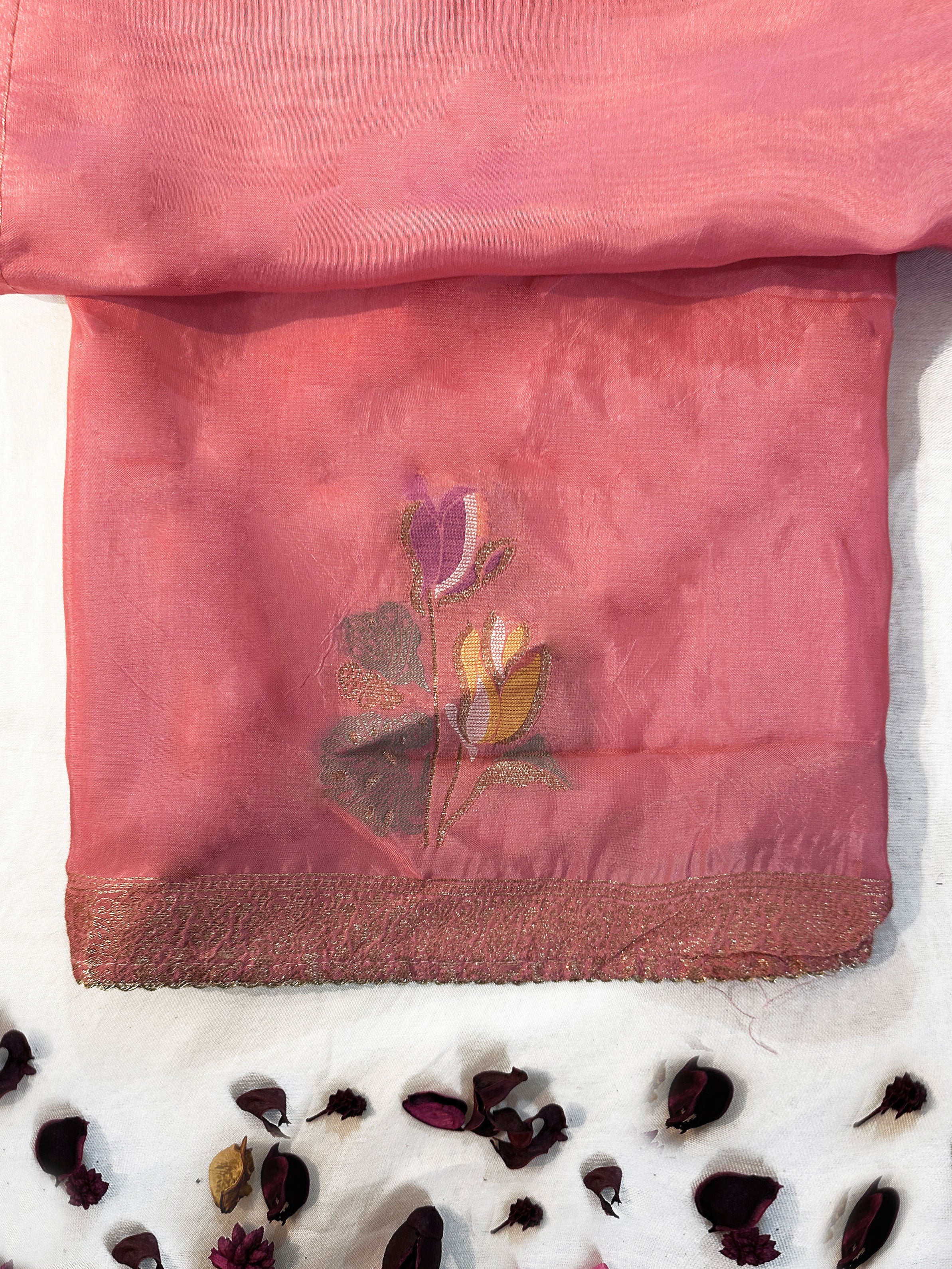 Banarasi Jacquard Silk various colors Unstitched Suit Set