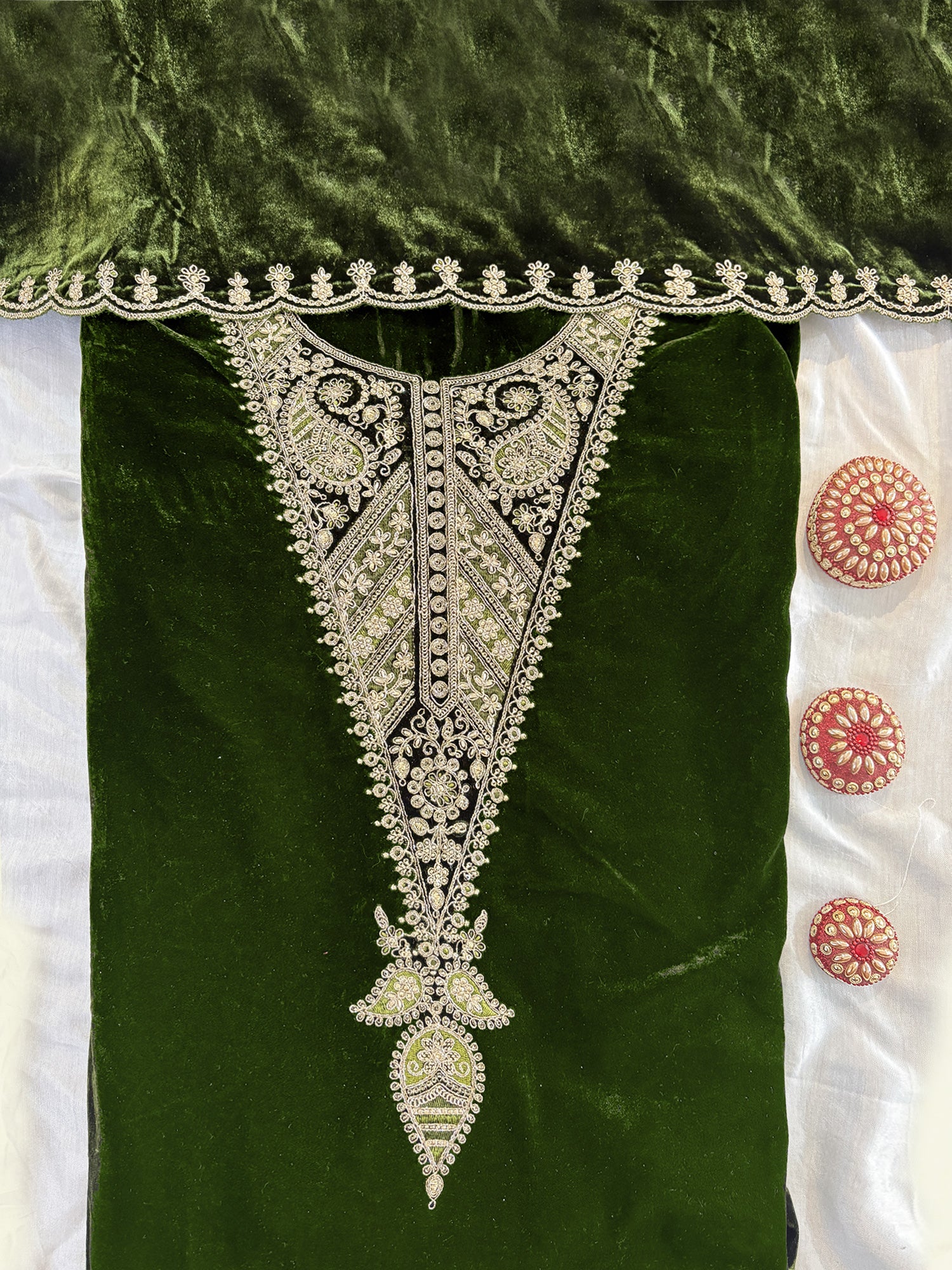 Velvet Fabric Various colors Unstitched Suit Set