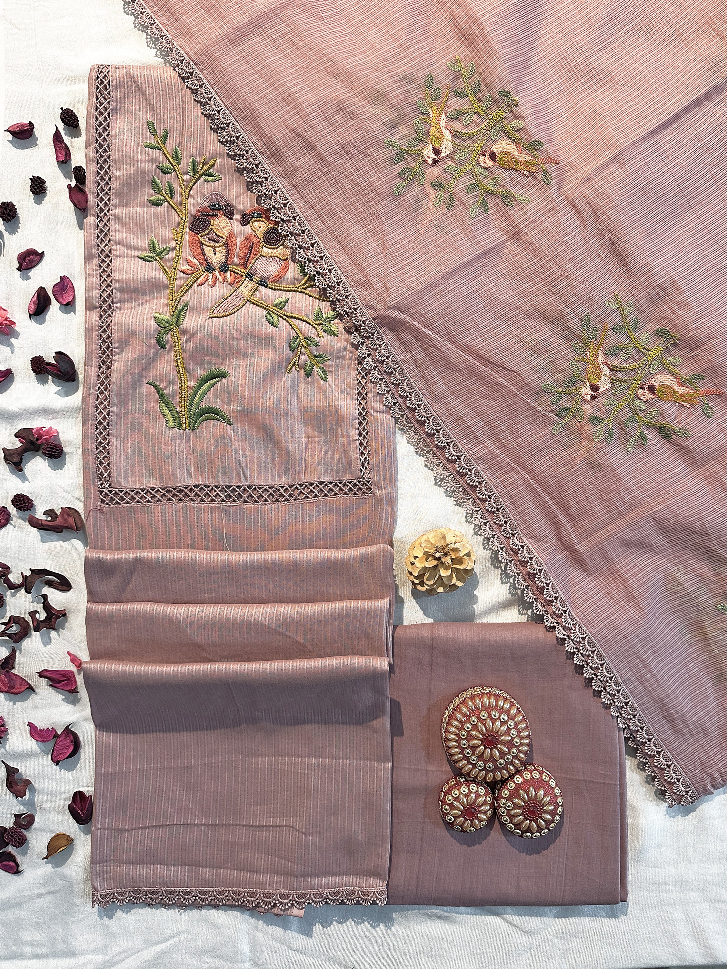 Cotton Fabric Unstitched Suit Set 3 colors