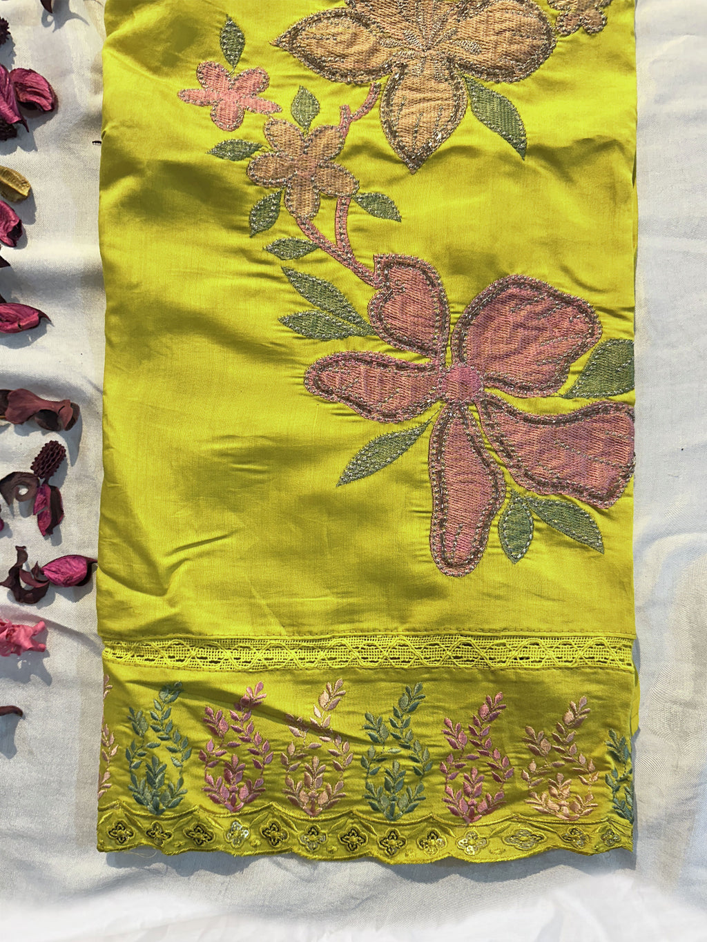 Muslin Fabric Unstitched Suit Set Neon Color