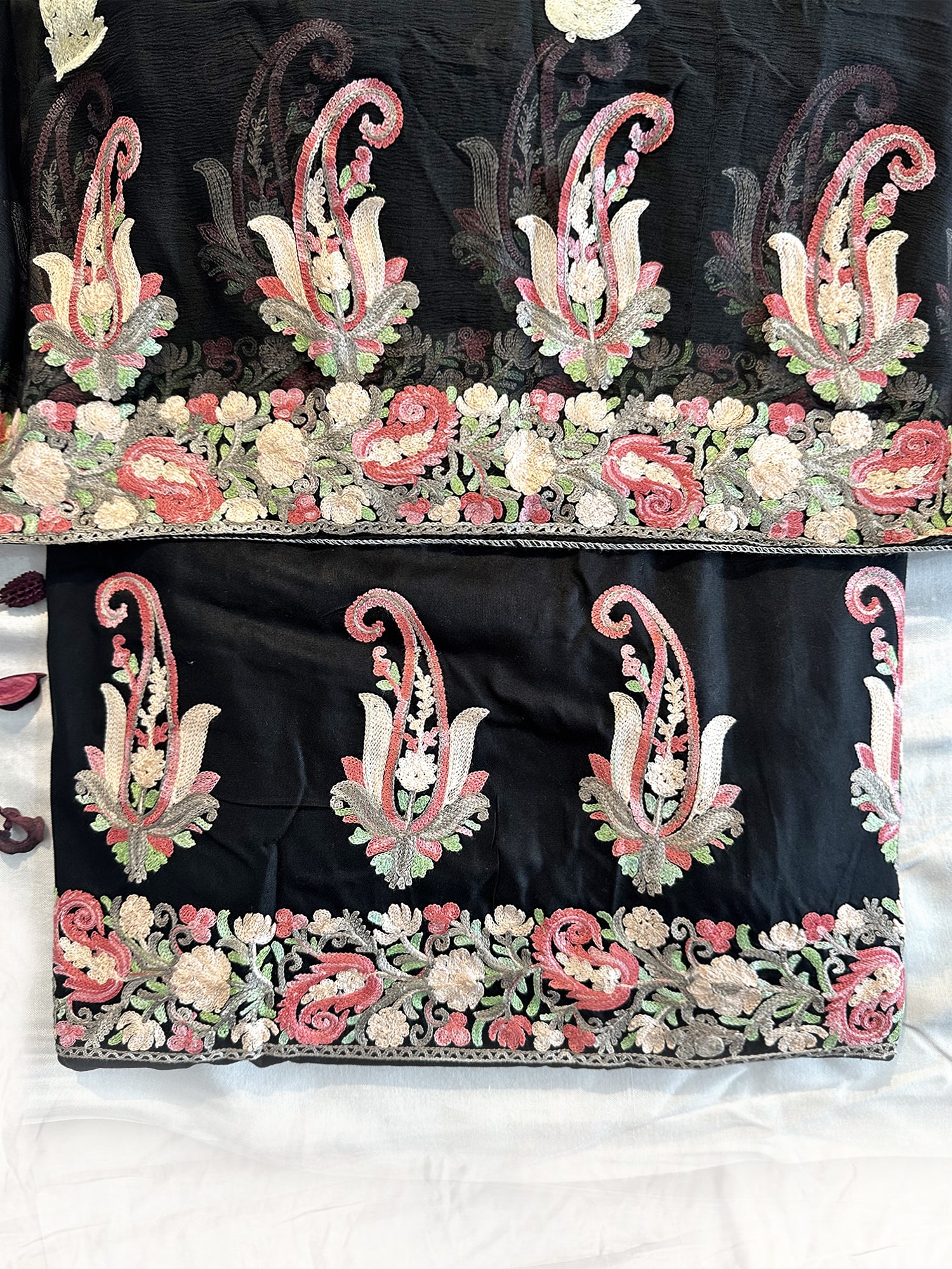 Rayon Cotton Fabric Unstitched Suit Set 4 Colors (Kashmiri)