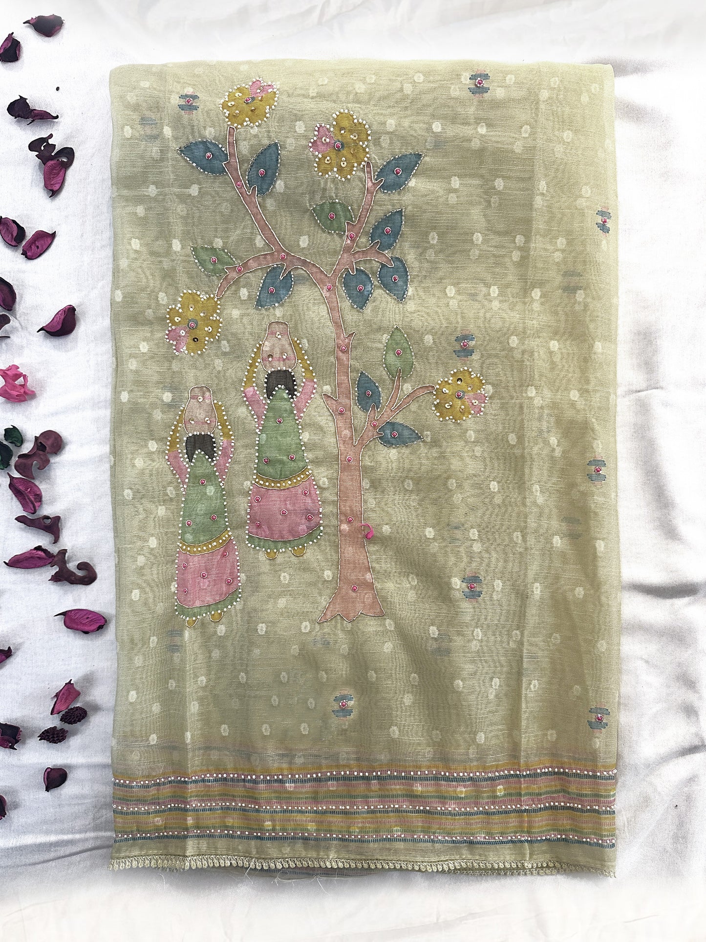 Kota Doria Unstitched Suit Set | Lime Green, C Green