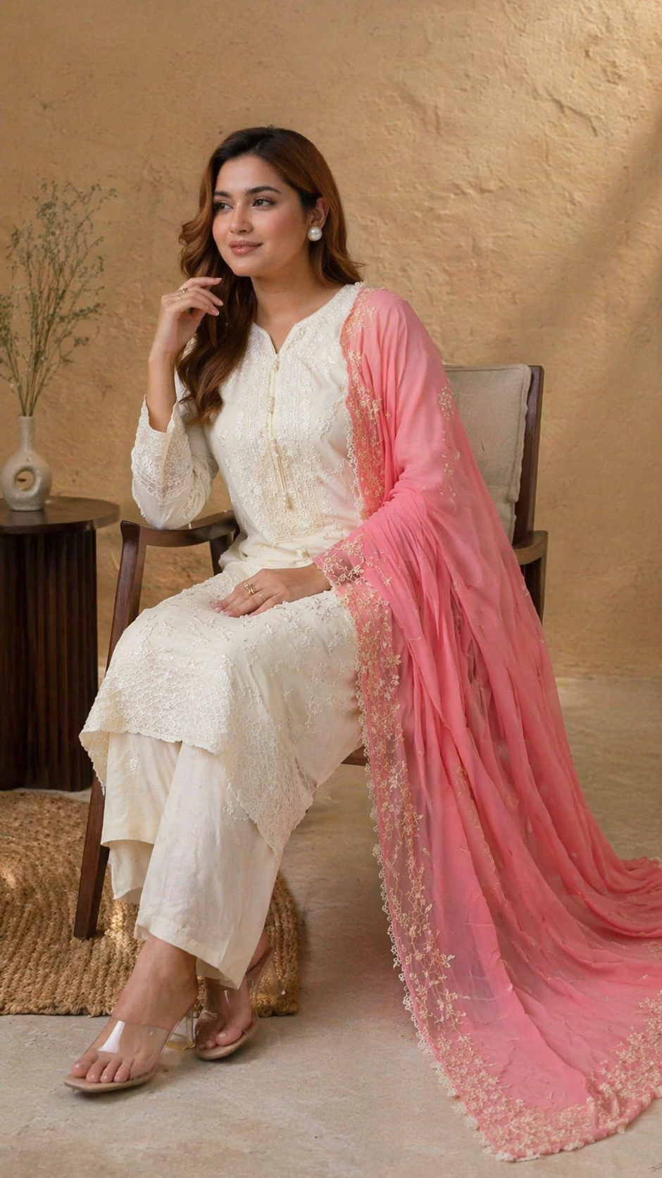 Intricate Zari Embroidered Festive Kurta & Palazzo Set - Steel Blue