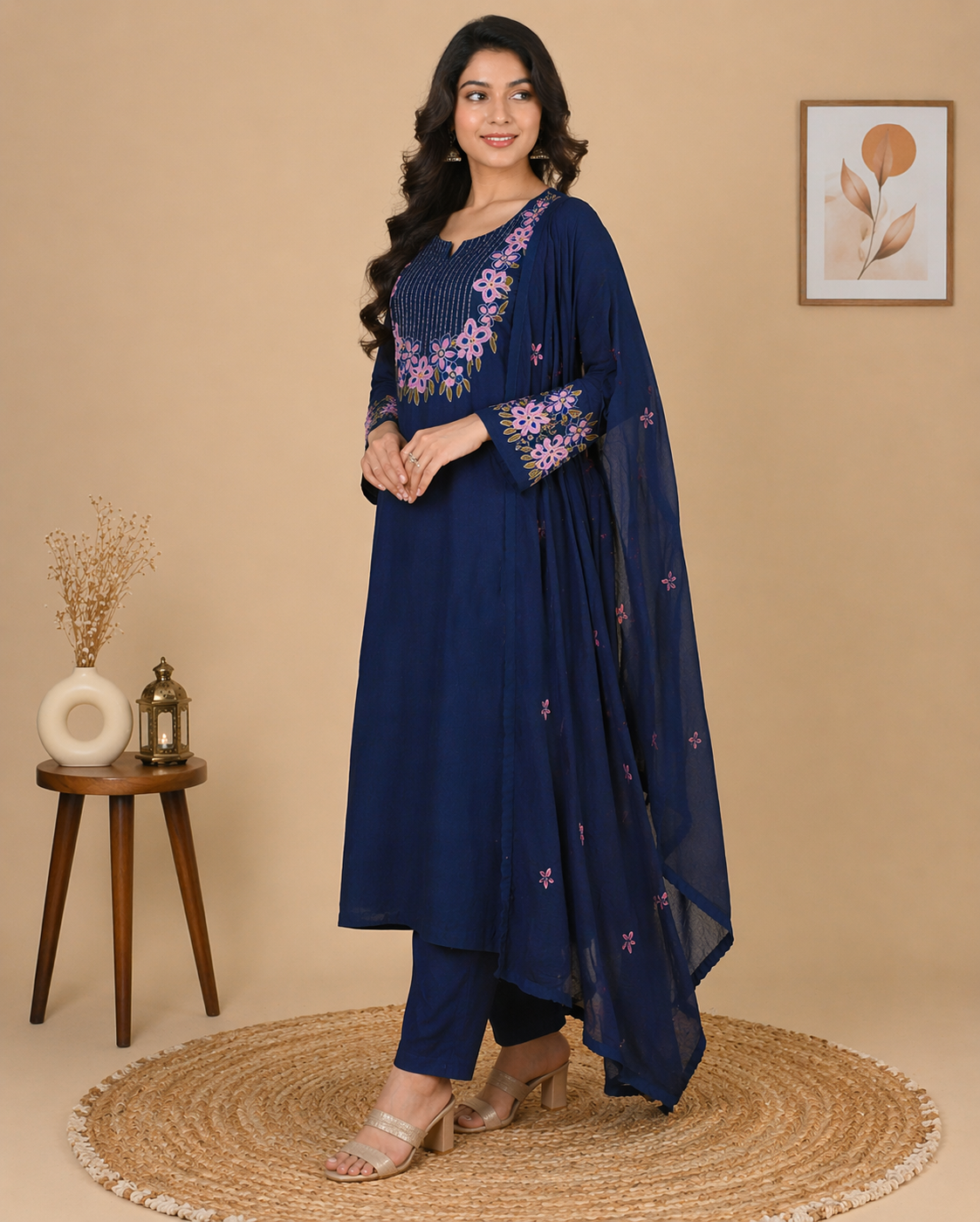 Embroidered Palazzo Suit Set Gizza Cotton various  Colours