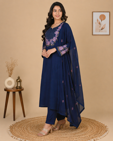 Embroidered Palazzo Suit Set Gizza Cotton various  Colours