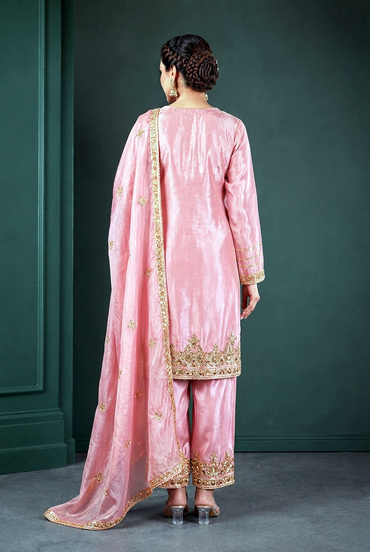 13400 - Luxury Shimmer Handwork Embroidered 3-Piece Festive Suit Set