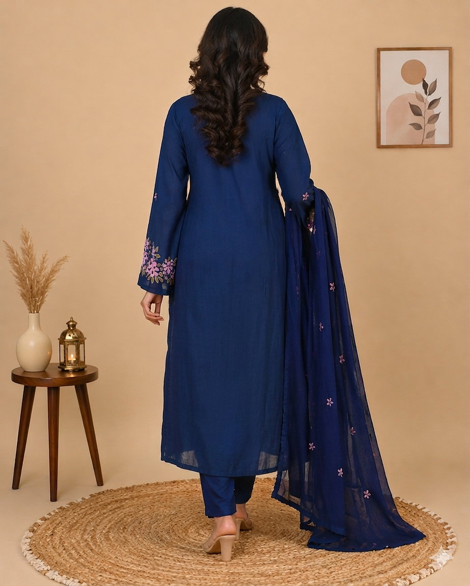 Embroidered Palazzo Suit Set Gizza Cotton various  Colours