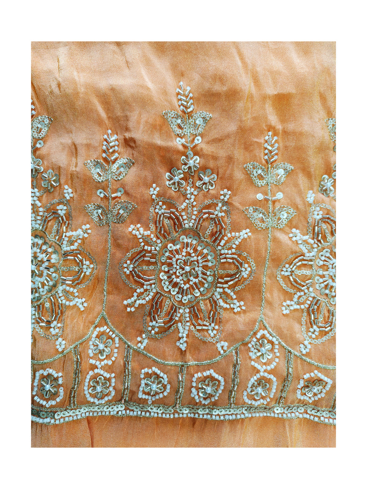 Shimmer Handwork Unstitched Suit Set with Shimmer organza Dupatta