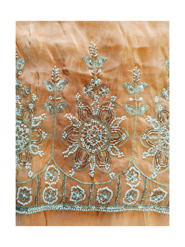 Shimmer Handwork Unstitched Suit Set with Shimmer organza Dupatta