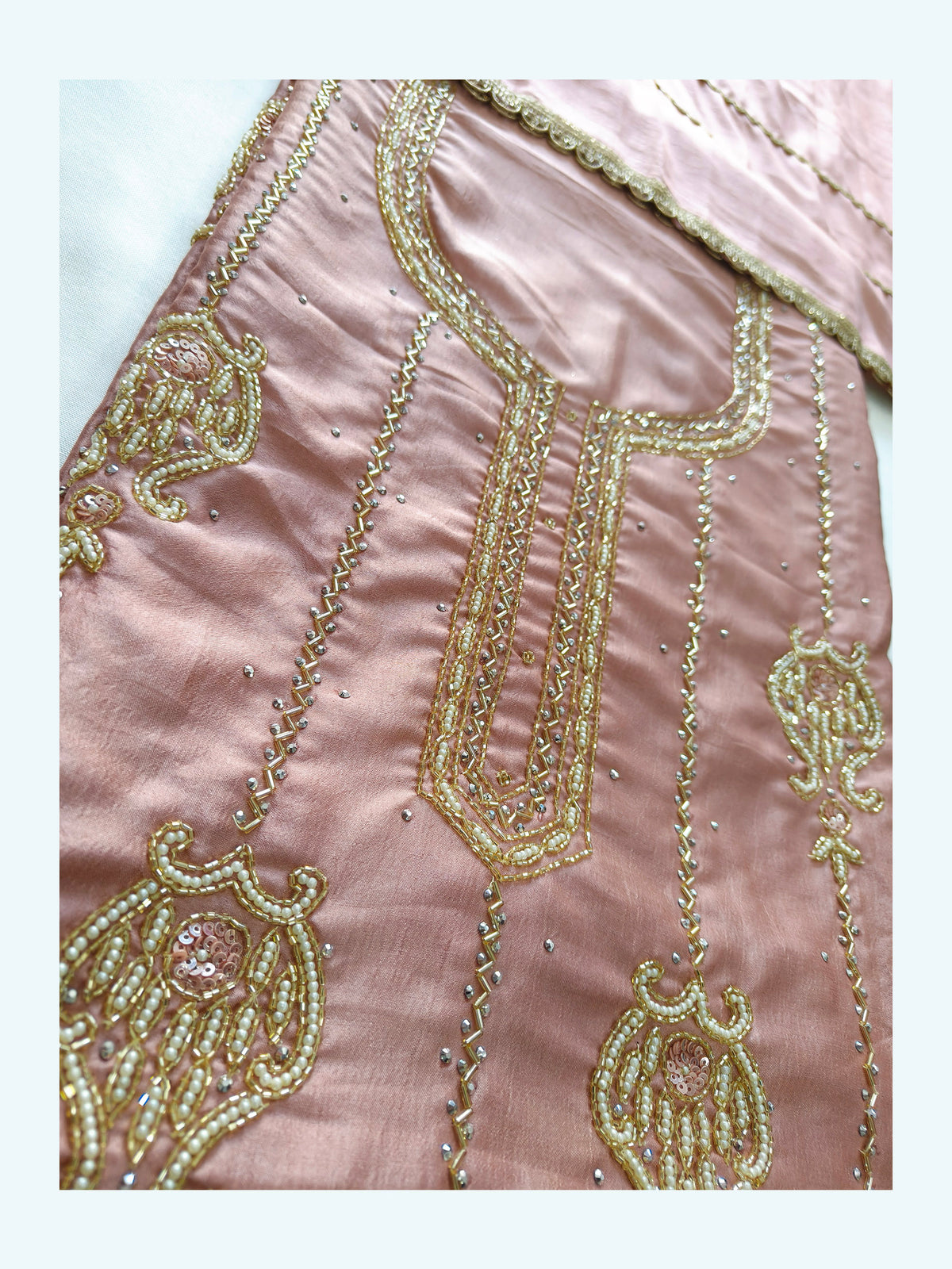 Soft Silk handwork Unstitched Suit Set with same Dupatta 2 Colors