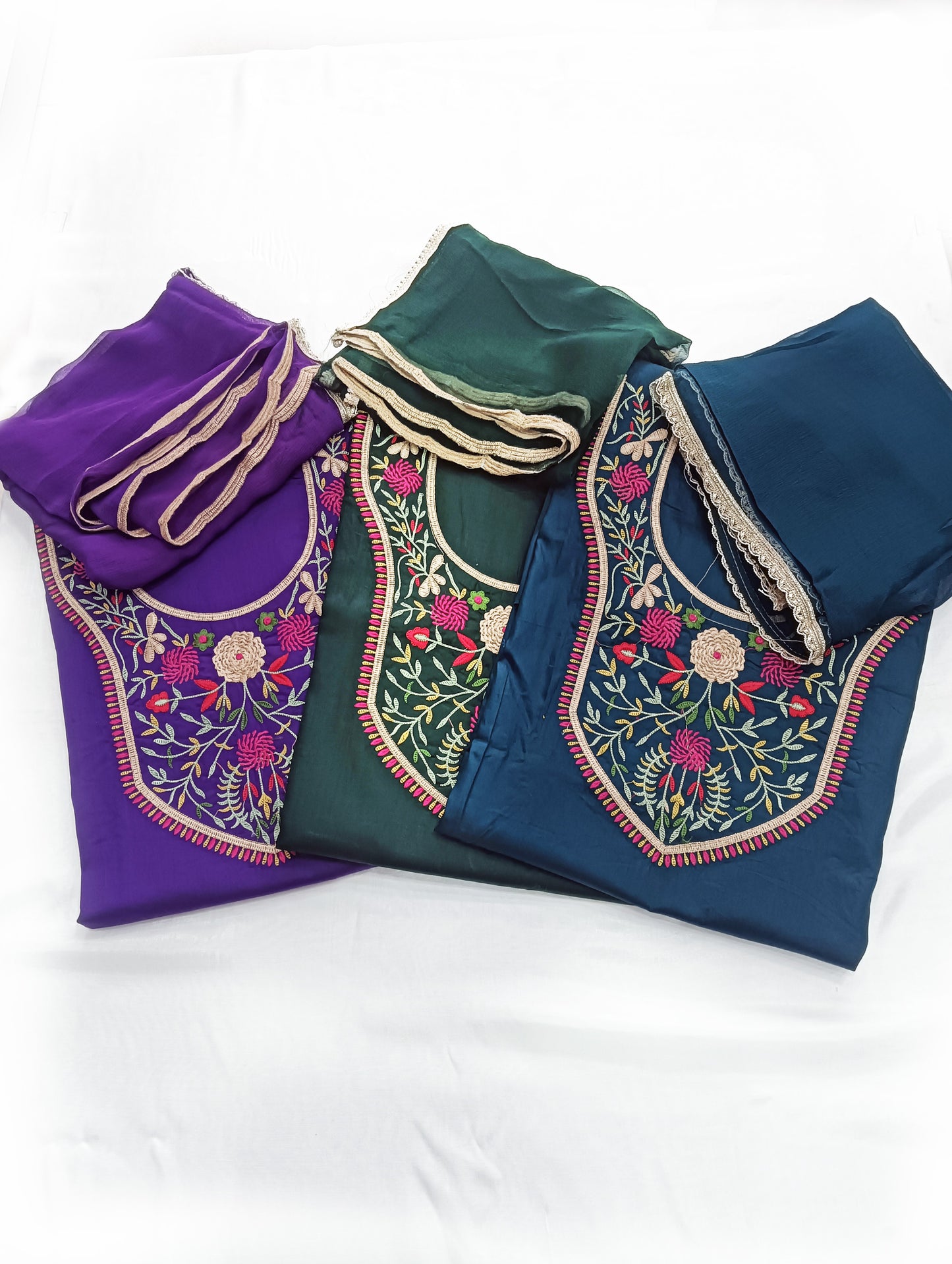 Floral Embroidered Cotton Unstitched Suit Set