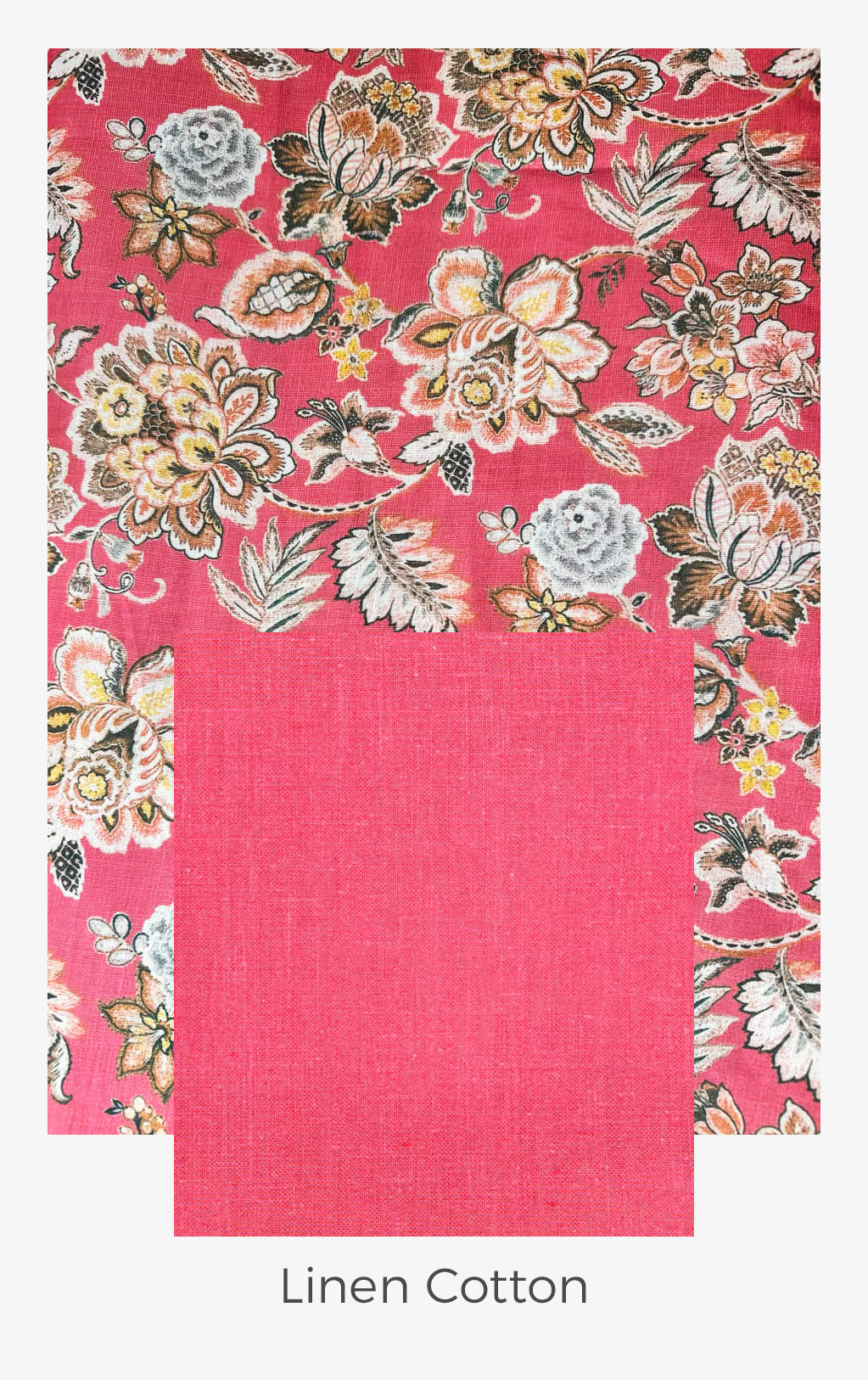 Pure Cotton Floral Block Print Suit Set with Lace Work – Coral Pink