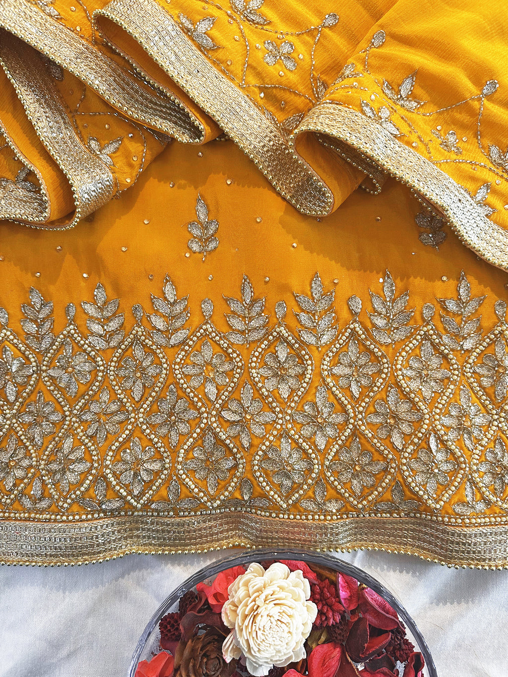 Crepe Fabric Mustard Color Unstitched Suit Set